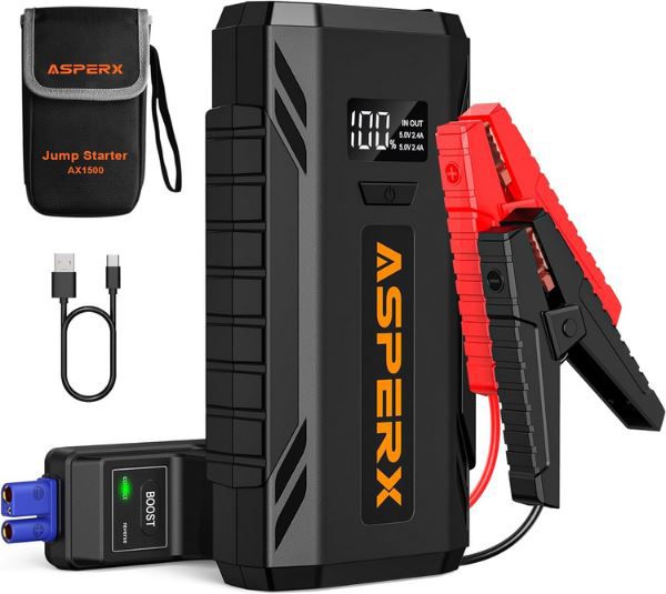 ASPERX Starthilfe Powerbank mit 1.500A 12V für 39,99€ (statt 80€)