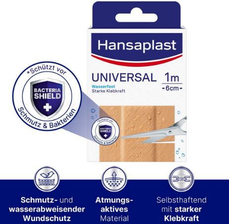 Hansaplast Universal Pflaster (1 m x 6 cm) ab 1,71€ (statt 3€)