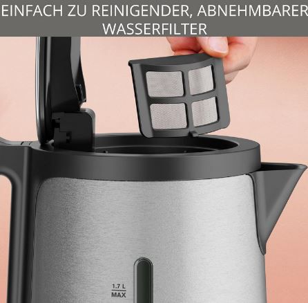 Krups BW442D Control Line Premium Wasserkocher, 1,7L für 45,59€ (statt 58€)