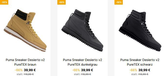 Geomix Puma Sale mit mind. 60% Rabatt + VSK Frei   z.B. Hoodie für 29,99€ (statt 46€)