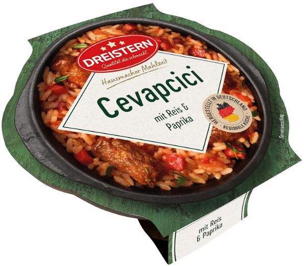 4x Dreistern Cevapcici mit Reis und Paprika, 400g ab 10,40€ (statt 14€)