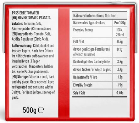 Our Essentials Tomaten passiert, 500g ab 0,85€