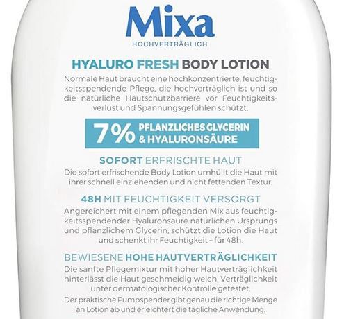 Mixa Hyaluron Hydrate Body Lotion mit Glycerin, 250ml ab 2,71€ (statt 4€)