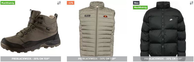 SportScheck Pre Black Week + 30% Extra   z.B. Under Armour Jacke 116€ (statt 160€)