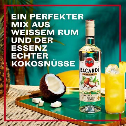 Bacardi Coconut Rum mit Essenz echter Kokosnüsse für 11,50€ (statt 18€)