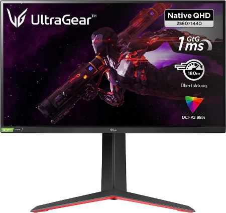 LG UltraGear 27GP850 B.AED QHD Monitor, 27 Zoll, 1ms, 180Hz für 279€ (statt 309€)