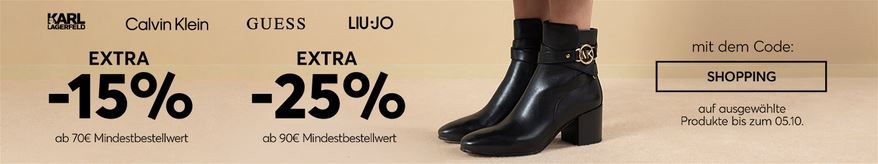 eSchuhe: 15% Rabatt ab 70€ oder 25% Rabatt ab 90€ Warenwert   Auch Sale!