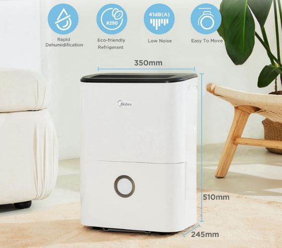 Midea DF 20DEN7 WF Luftentfeuchter für Räume bis 40qm für 169,99€ (statt 199€)