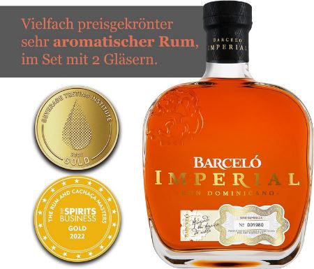 Ron Barceló Imperial Ron Dominicano Rum + Gläser für 26,99€ (statt 32€)