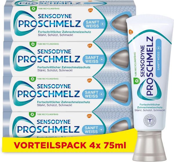 4er Pack Sensodyne ProSchmelz Sanft Weiss Plus ab 12,25€ (statt 15€)