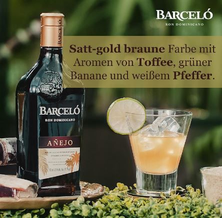 Ron Barceló Añejo Rum, 0,7l, 37,5% vol. für 13,49€ (statt 16€)