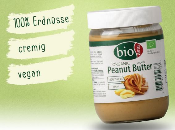 Bioasia Bio Erdnussbutter   vegan & glutenfrei, 500g ab 4,16€ (statt 5,60€)