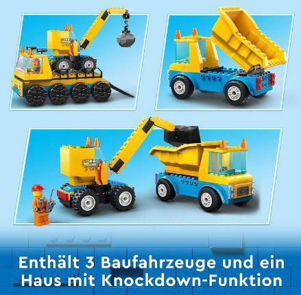 LEGO 60391 City Baufahrzeuge + Kran mit Abrissbirne für 32,99€ (statt 38€)