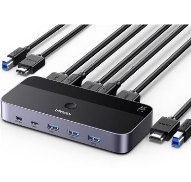 UGREEN KVM Switch mit 4K@60Hz USB 3.0 für 37,45€ (statt 56€)