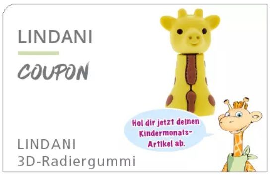 Linda Apotheken: LINDANI 3D Radiergummi für Kinder GRATIS