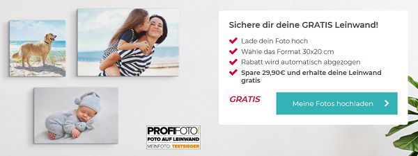 MeinFoto: Leinwand (statt ca. 30€) gratis + VSK