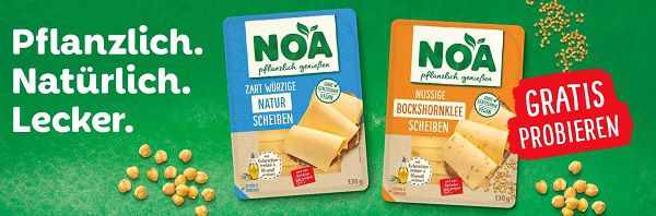 Veganer Käse NOA Natur oder Bockshornklee gratis ausprobieren