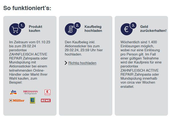 Parodontax ZAHNFLEISCH ACTIVE REPAIR oder Mundspülung gratis ausprobieren