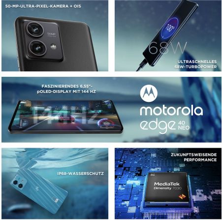 Motorola Edge 40 neo Smartphone mit 256GB für 288€ (statt 362€)