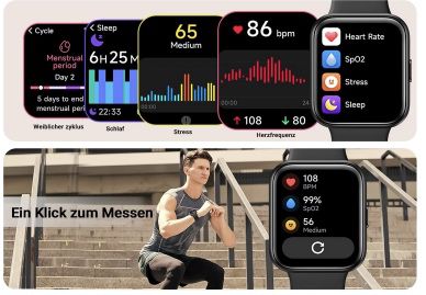 Tensky 1,8″ Smartwatch mit Telefonfunktion für 19,24€ (statt 50€)