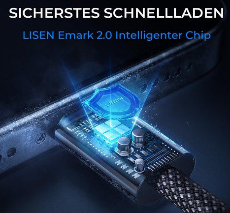 3x LISEN 240W USB C auf USB C Kabel für 8,96€ (statt 13€)