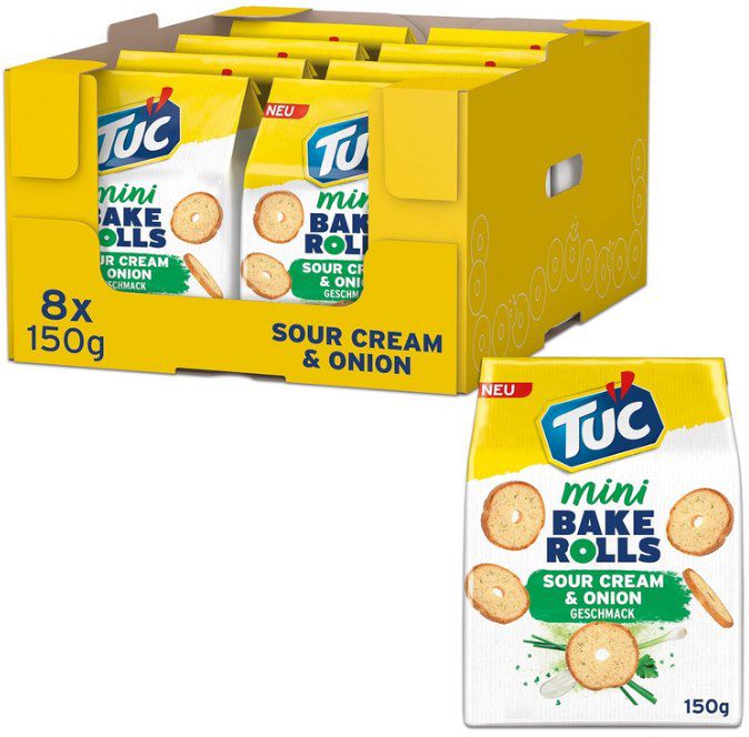 8x TUC Bake Rolls Sour Cream & Onion ab 12€ (statt 16€)