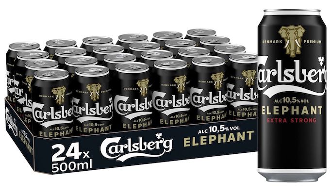 24x 0,5L Carlsberg Elephant Extra Strong 10,5 % Vol. Dosenbier für 23,57€ (statt 31€)