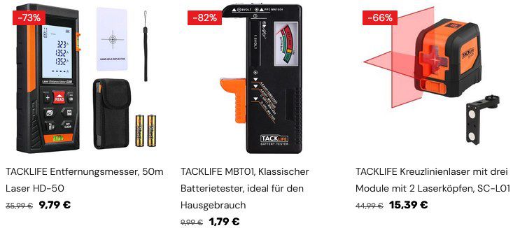 30% auf Messwerkzeuge z.B. Tacklife S5 50 50m Laser Entfernungsmesser für 13,32€ (statt 28€)