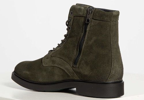 Tommy Hilfiger Leder Schnürboots in Oliv für 68€ (statt 177€)