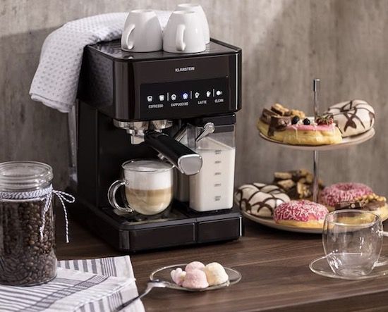 Klarstein Espresso Siebträgermaschine mit Milchaufschäumer für 113,89€ (statt 180€)