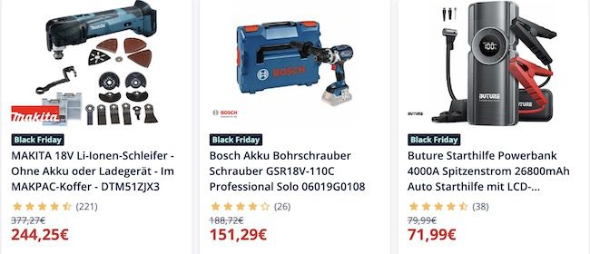 ManoMano Black Friday Deals   z.B. Bosch GSB 21 2 RCT für 159,90€ (statt 199€)