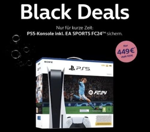 Sony PlayStation 5 Disc inkl. EA Sports FC 24 + DLC für 453,99€ (statt 524€)