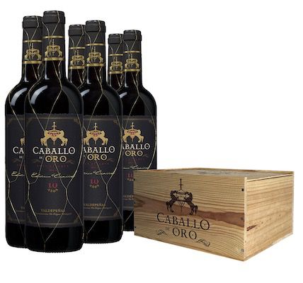 6 Flaschen Caballo d’Oro Valdepeñas DO Gran Reserva in Holzkiste für 44,99€ (statt 70€)