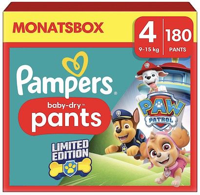 180er Pack Pampers Paw Patrol Pants Größe 4 (9 15kg) ab 48,13€ (statt 55€)