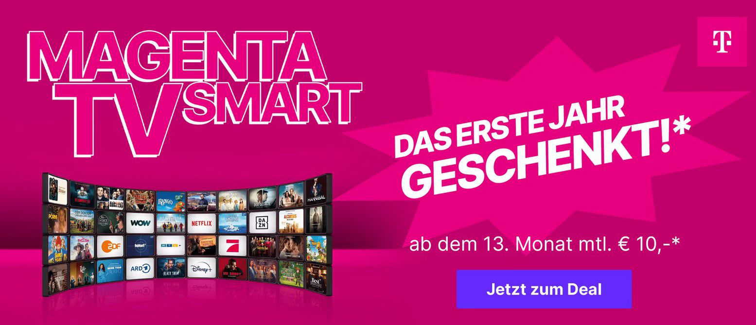 Telekom MagentaTV Smart für 2 Jahre   effektiv nur 5€ monatlich