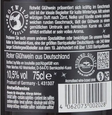 6 Flaschen Rotwild Glühwein Rot für 14,99€ (statt 18€)