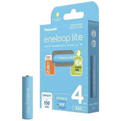 4er Pack Panasonic eneloop lite AAA min. 550 mAh ab 9,91€ (statt 14€)