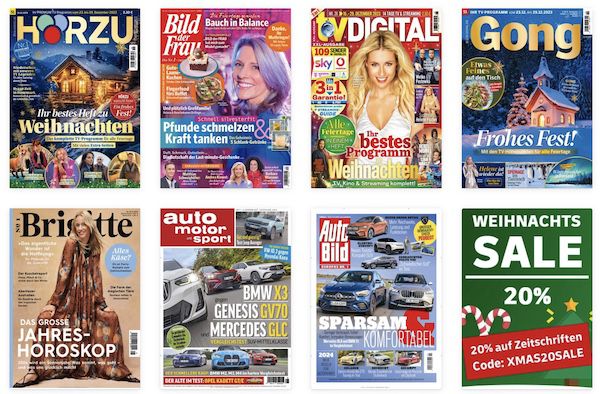 20% Rabatt auf alle Zeitschriften beim Leserservice   z.B. 52x HÖRZU für 112€ + 110€ Prämie