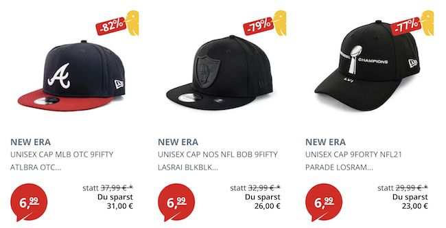 New Era Caps ab 6,99€ zzgl. VSK (statt 20€)