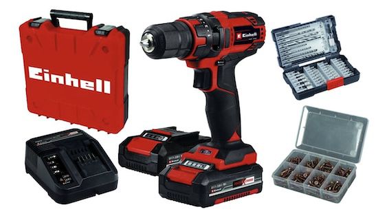 Einhell TC CD 18/35 Li Akku Bohrschrauber + Bit  und Bohrerset für 70,98€ (statt 113€)