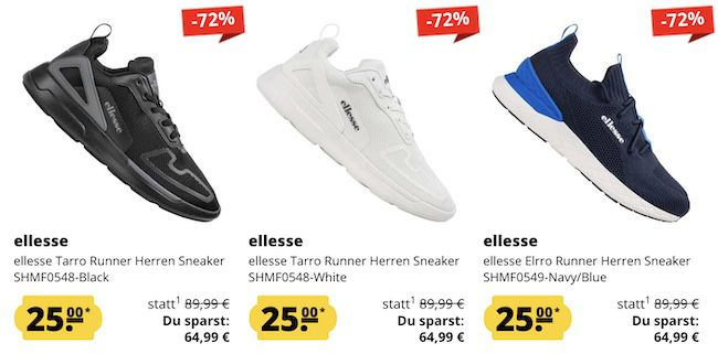 👟 ellesse Sneaker für je 25€ + VSK (statt 45€)