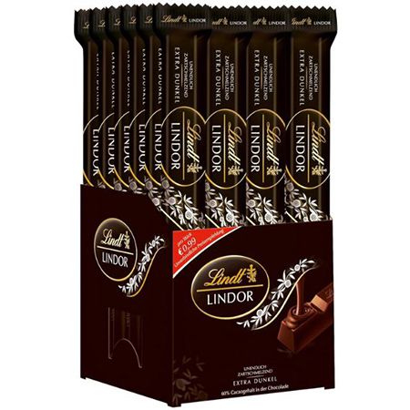 24er Pack Lindt Lindor Bitter Schokoladen Sticks, 24 x 37g ab 20,98€ (statt 28€)