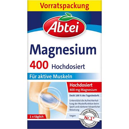 90er Pack Abtei Magnesium 400mg Tabletten ab 6,69€ (statt 9€)