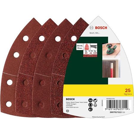 🚪 Bosch Schleifblatt Set, 25tlg., Körnung 40/80/120/180 für 10,29€ (statt 16€)