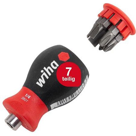 🪛 Wiha Stubby Schraubendreher mit Bit Magazin, 7-tlg. für 9,58€ (statt 16€)
