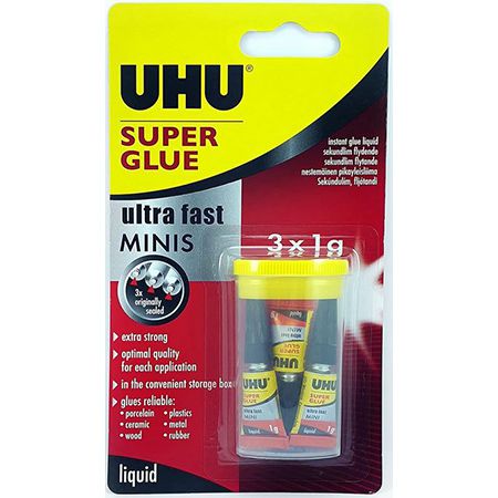 3er Pack UHU Sekundenkleber blitzschnell Minis, 3 x 1g für 3,75€ (statt 6€)