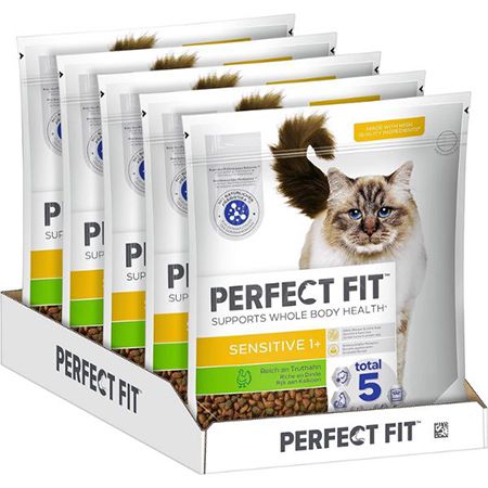 5 x 1,4Kg Perfect Fit Sensitive Trockenfutter, Truthahn für 24,48€ (statt 32€)