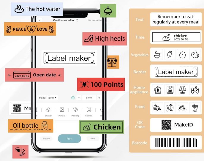Makeid L1 Etikettendrucker mit App Anbindung für 11,99€ (statt 25€)