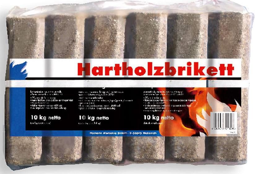Hartholzbriketts 8 eckig mit Loch 960 kg für 449€ (statt 539€)
