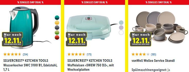 Lidl Singles Day   Bis zu 70% Rabatt   z.B. Melitta Kaffeevollautomat für 289€ (statt 349€)